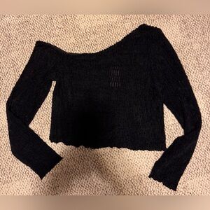 Social Collision Off The Shoulder Black Sweater